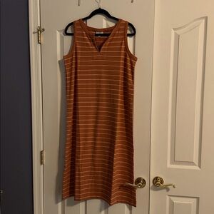 J. Jill NWT Casual Spice with Cream Stripes Sleeveless Dress